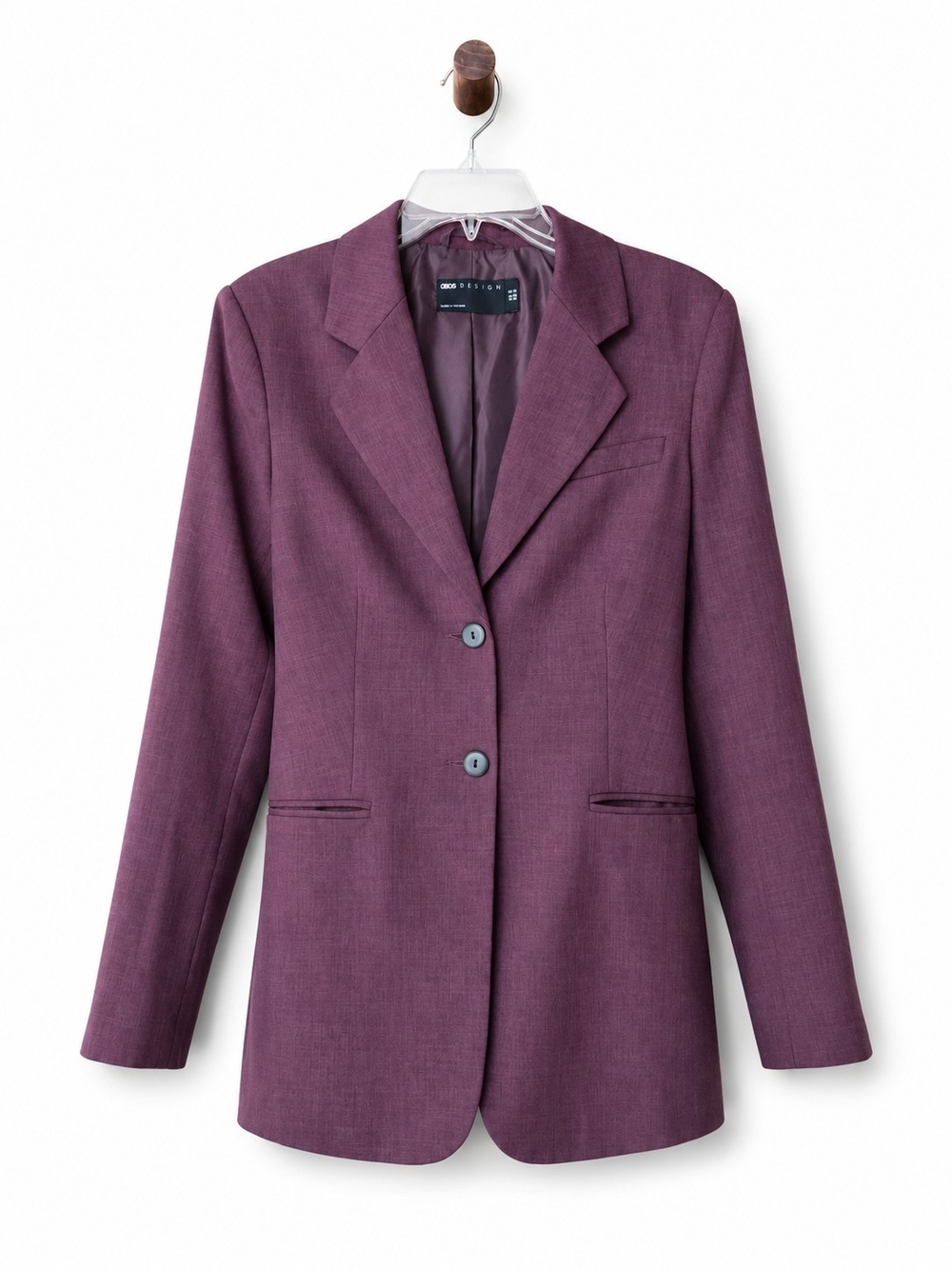 ASOS Communter Suit Single Breasted Blazer size 4 In Burgundy Office Workwear